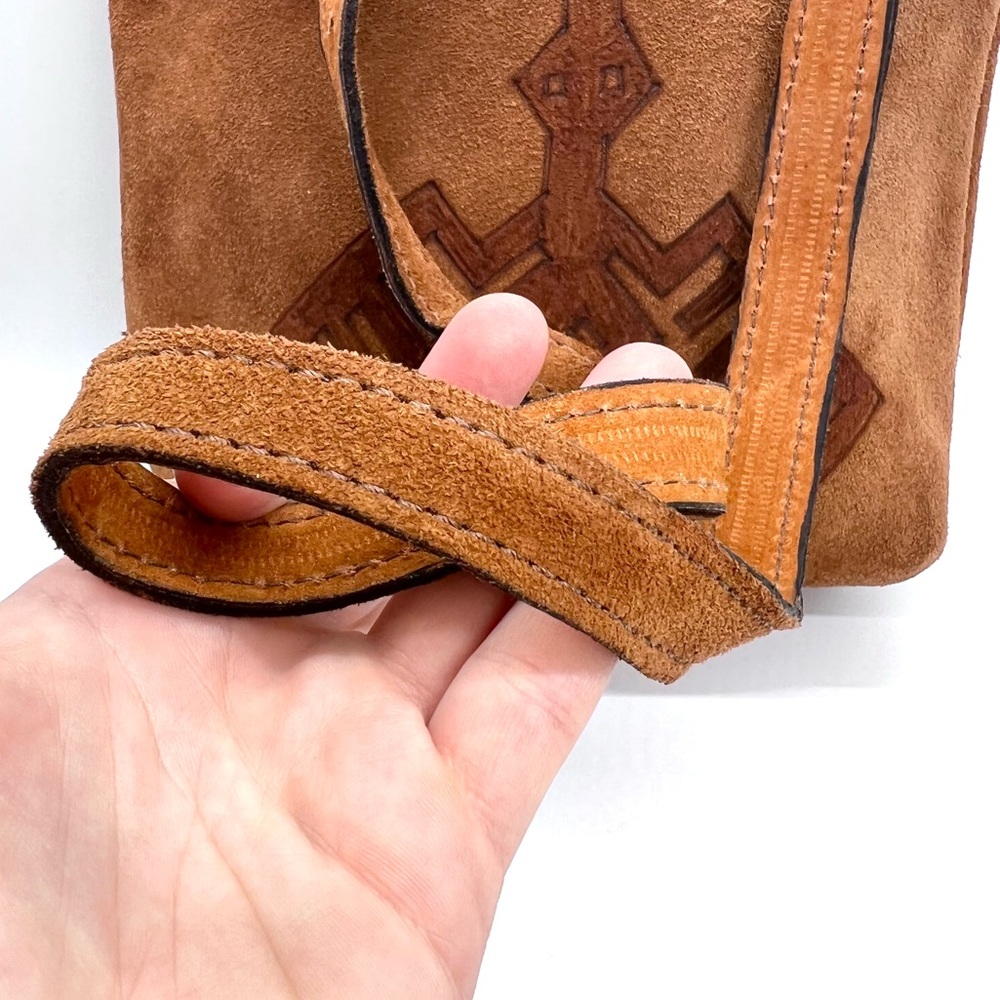 Vintage Suede Thunder Bird Cross Body Slim Bag - Picture 12 of 14